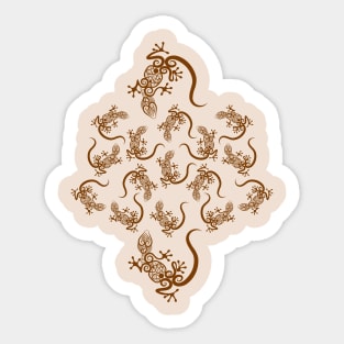 Lizards curl ornament Sticker